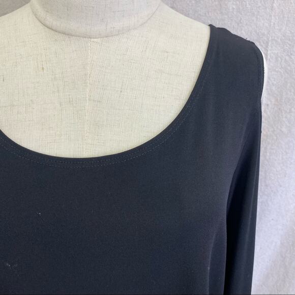 CLARA SUNWOO black Signature Cold Shoulder Tunic size Medium made in USA - Picture 6 of 12